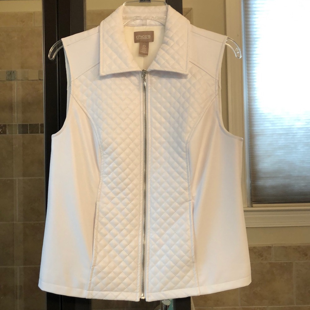 Chico’s White Faux Leather Vest